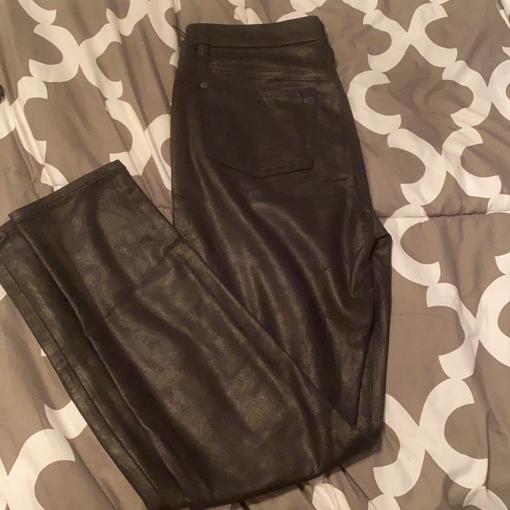 7 For All Mankind Coated Black Skinny Jeans - Size 30 - Picture 3 of 5
